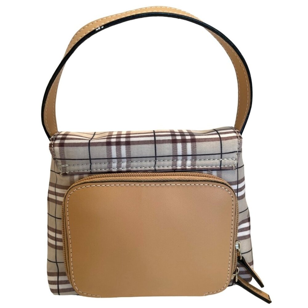 Crossbody Purse Shoulder Strap Adjustable Brown Plaid Satchel Organizer Handbag - Picture 5 of 12